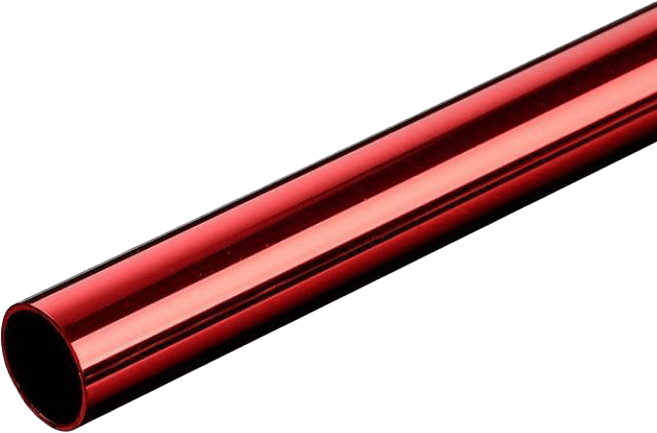 Plated brass tube in shining red